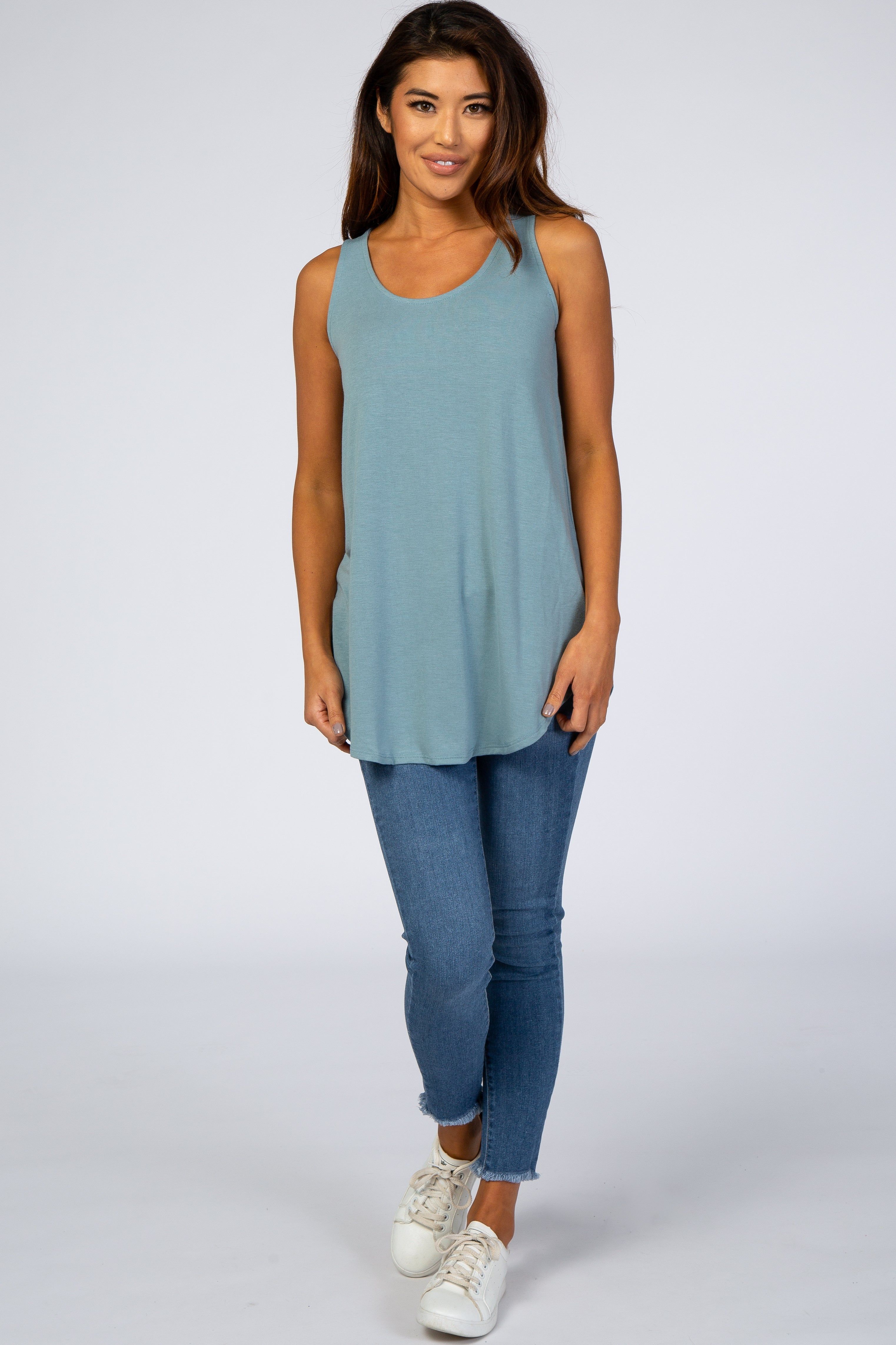 Light Teal Basic Sleeveless Top sold by Pinkblush product image thumbnail 4