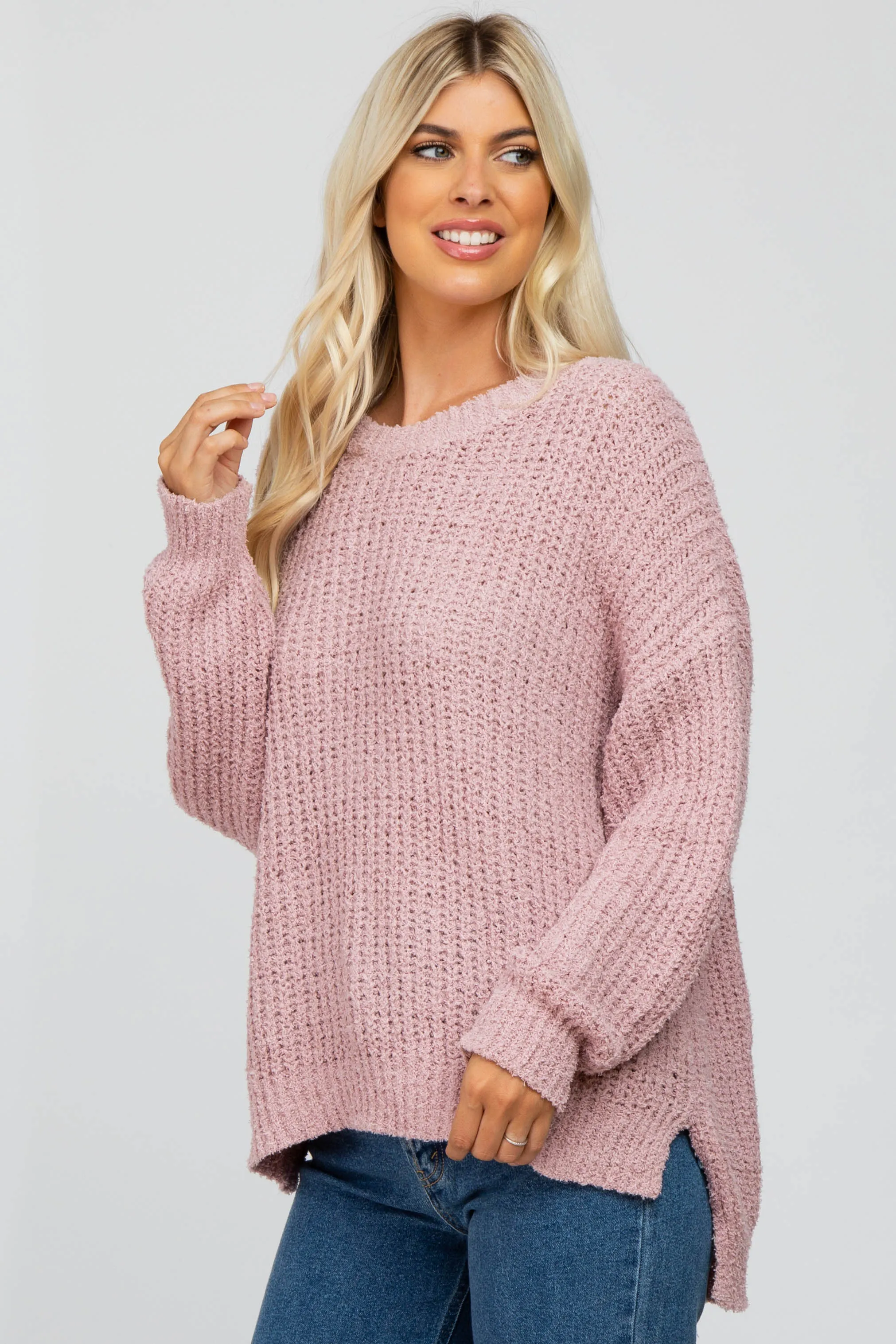 Light Pink Dropped Shoulder Sweater sold by Pinkblush product image thumbnail 2
