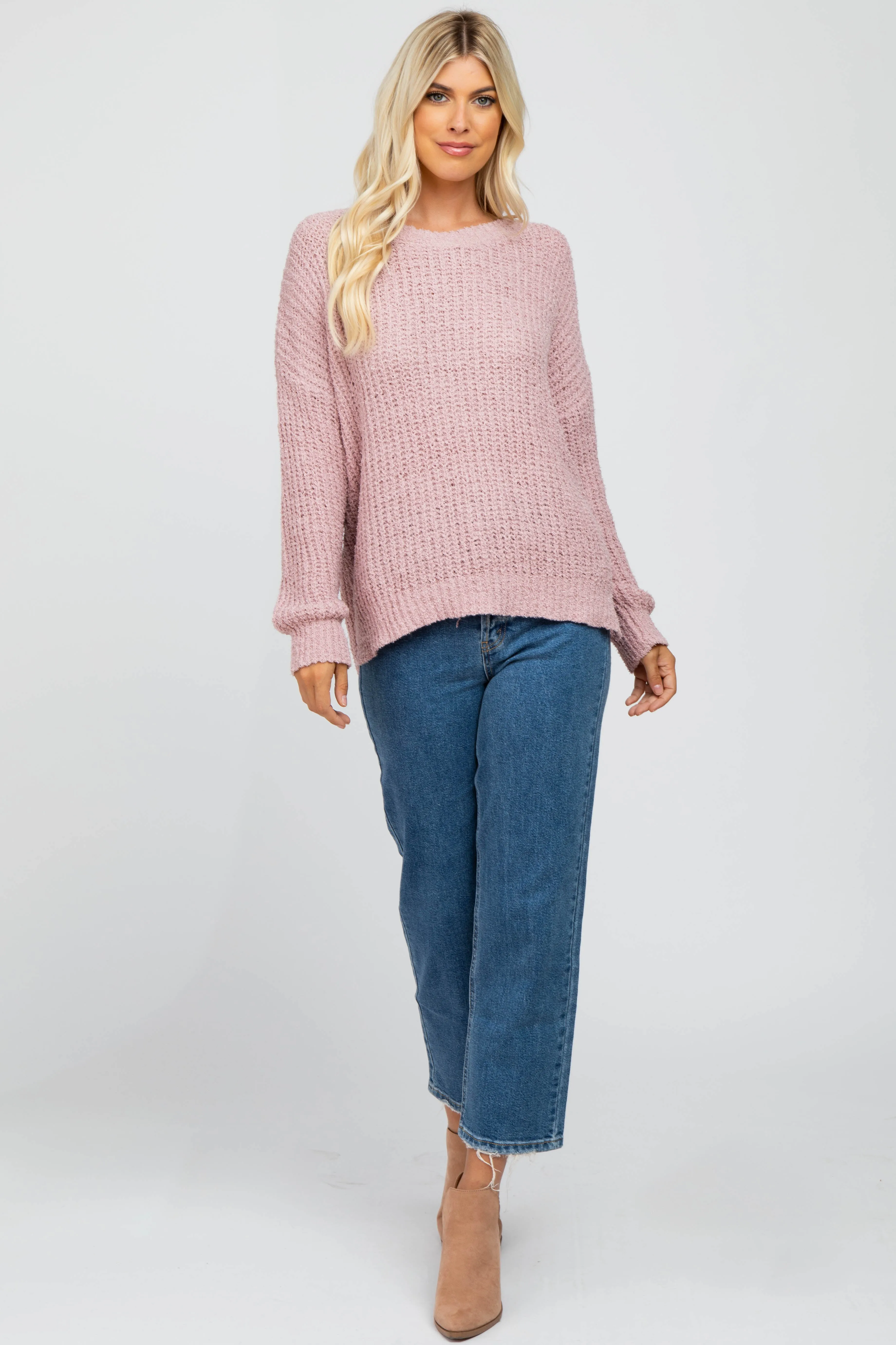 Light Pink Dropped Shoulder Sweater sold by Pinkblush product image thumbnail 4