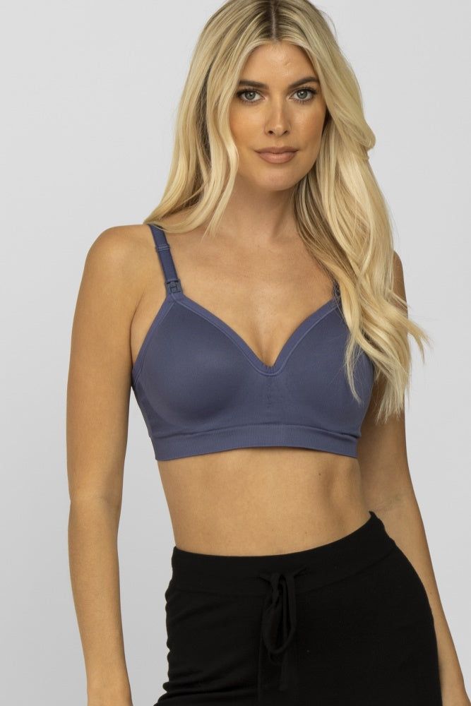 Navy Bravado Designs Plunge Nursing Bra sold by Pinkblush