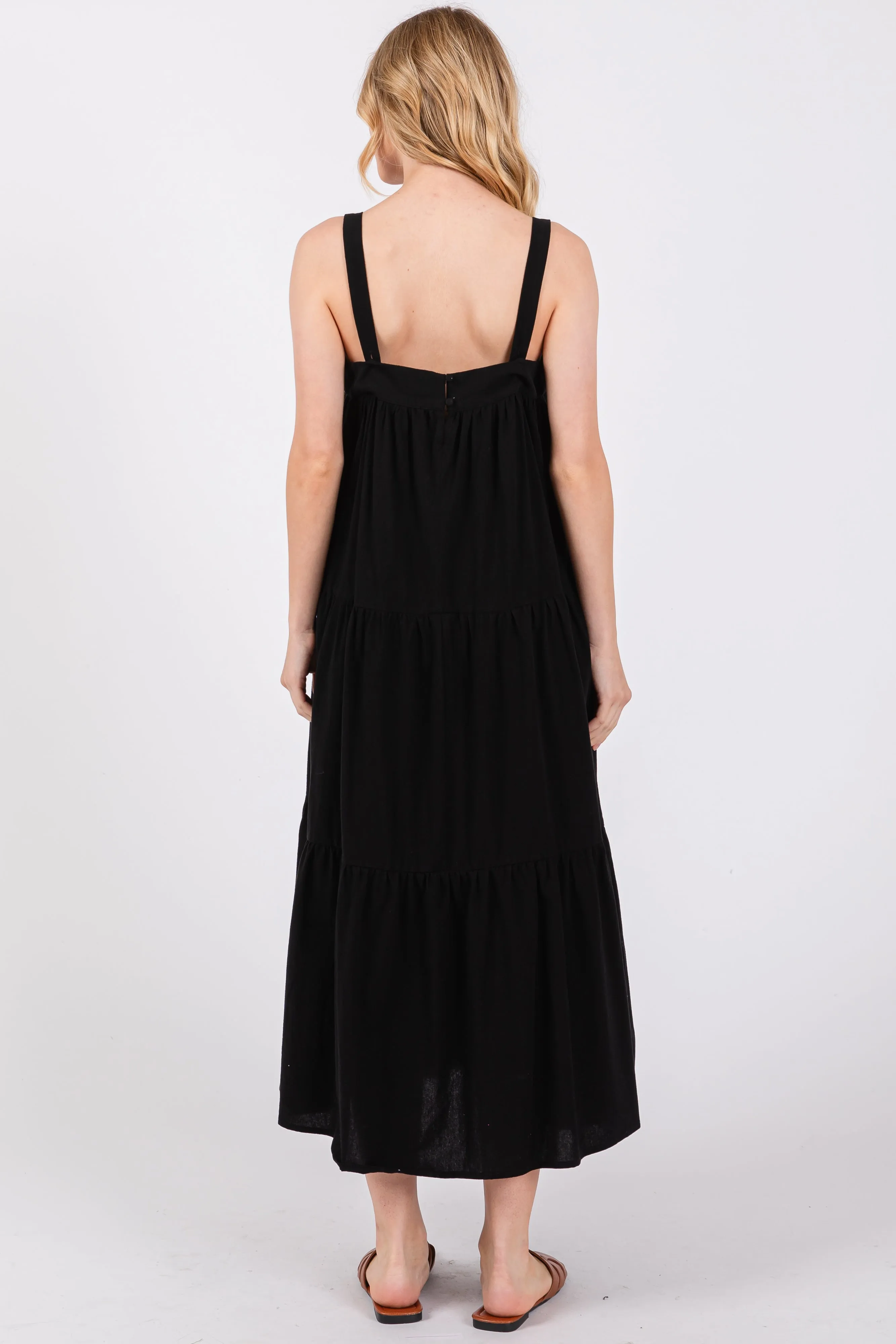 Black Tiered Midi Dress sold by Pinkblush product image thumbnail 3