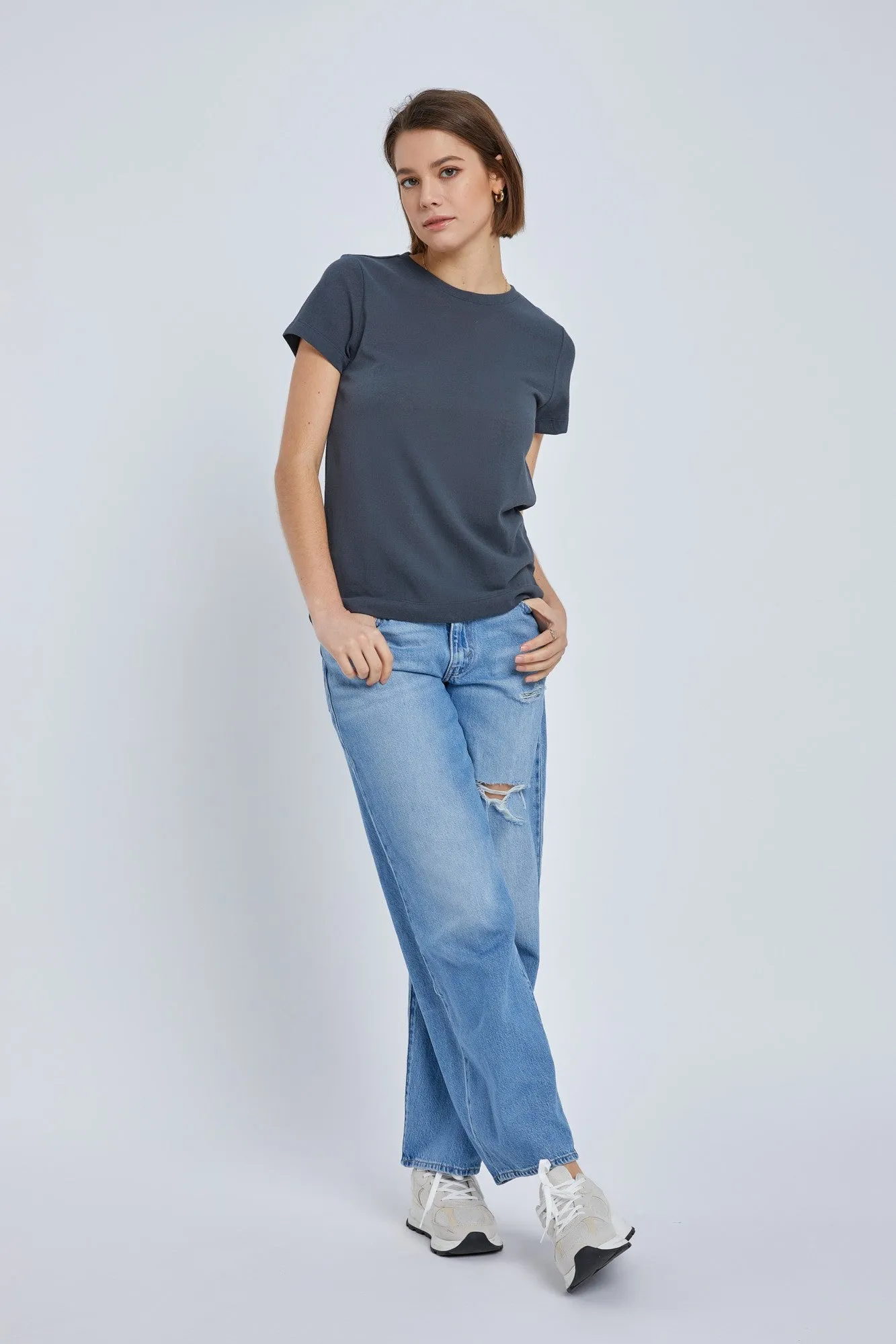 Charcoal Short Sleeve Maternity Top sold by Pinkblush product image thumbnail 5