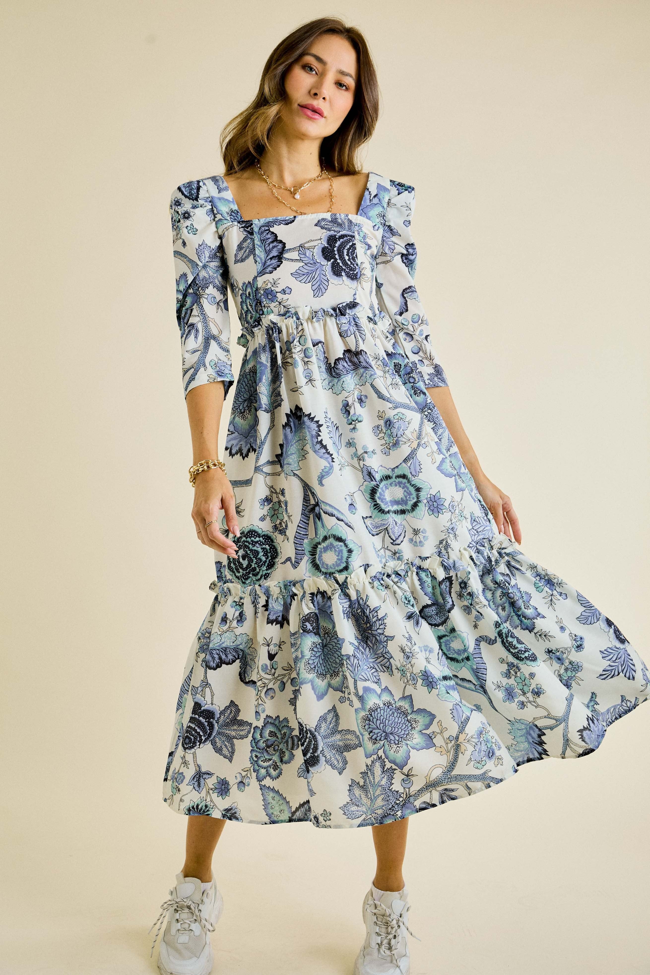 Blue Vintage Floral Dress sold by Pinkblush