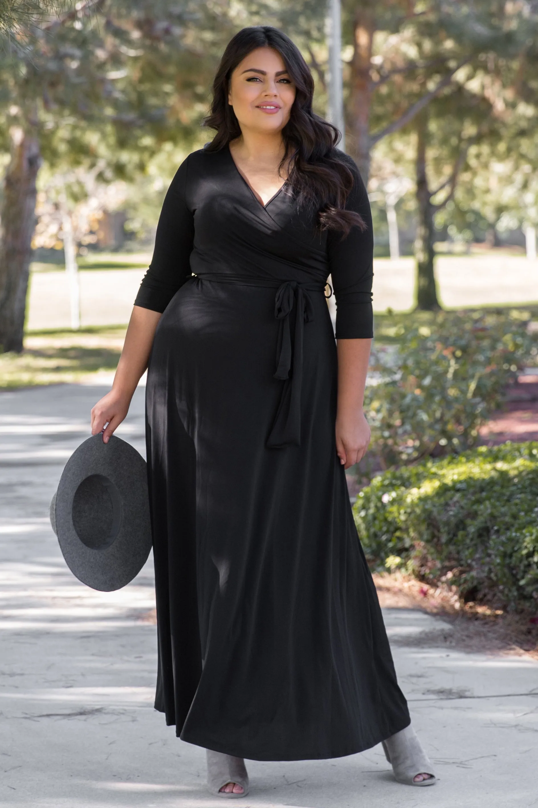 PinkBlush Black Sash Tie Wrap Plus Maxi Dress sold by Pinkblush product image thumbnail 5