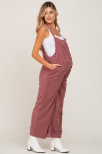 Mauve Corduroy Maternity Overalls sold by Pinkblush