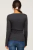 Charcoal Ribbed Long Sleeve Wrap Maternity Nursing Top sold by Pinkblush
