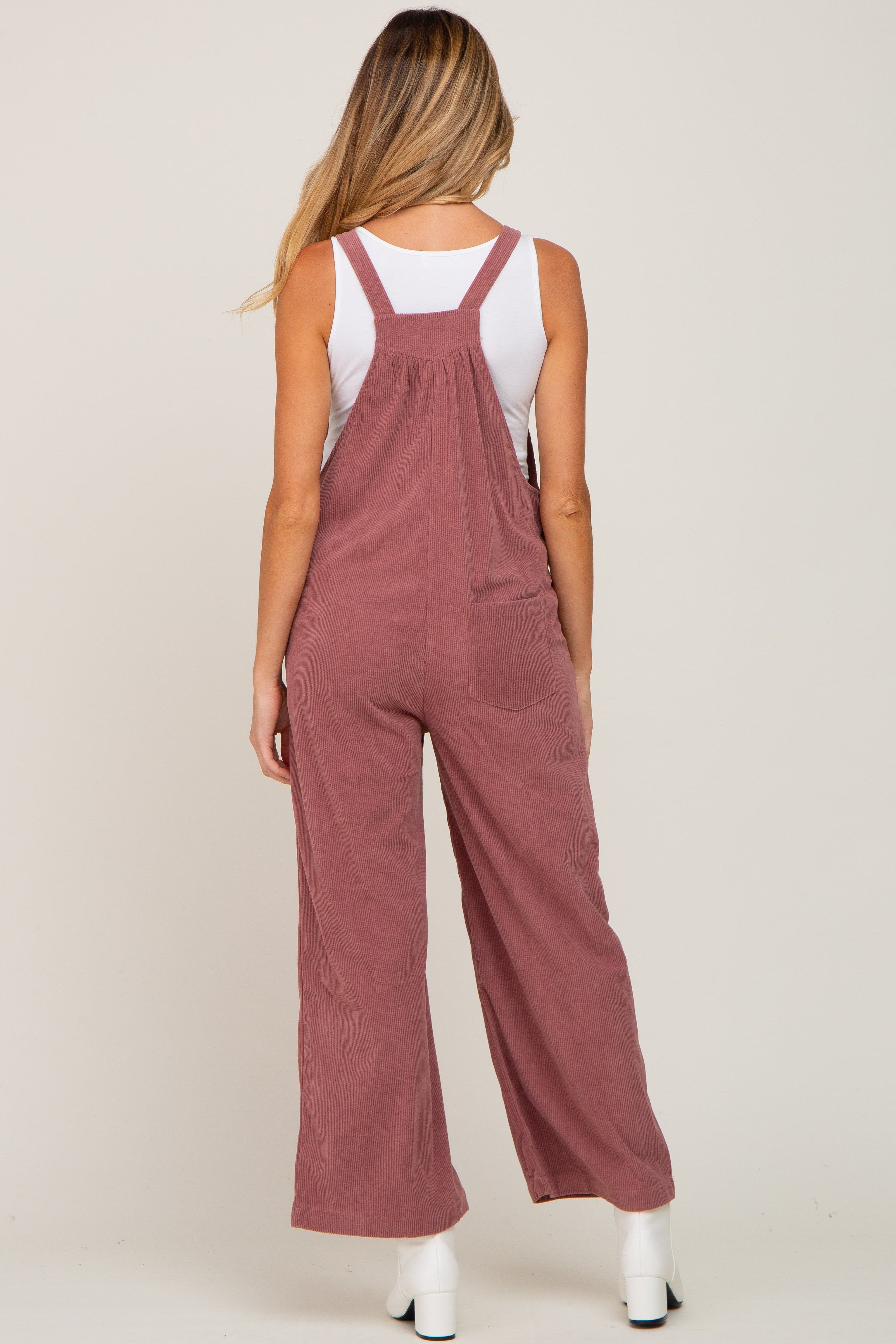 Mauve Corduroy Maternity Overalls sold by Pinkblush product image thumbnail 3