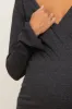 Charcoal Ribbed Long Sleeve Wrap Maternity Nursing Top sold by Pinkblush