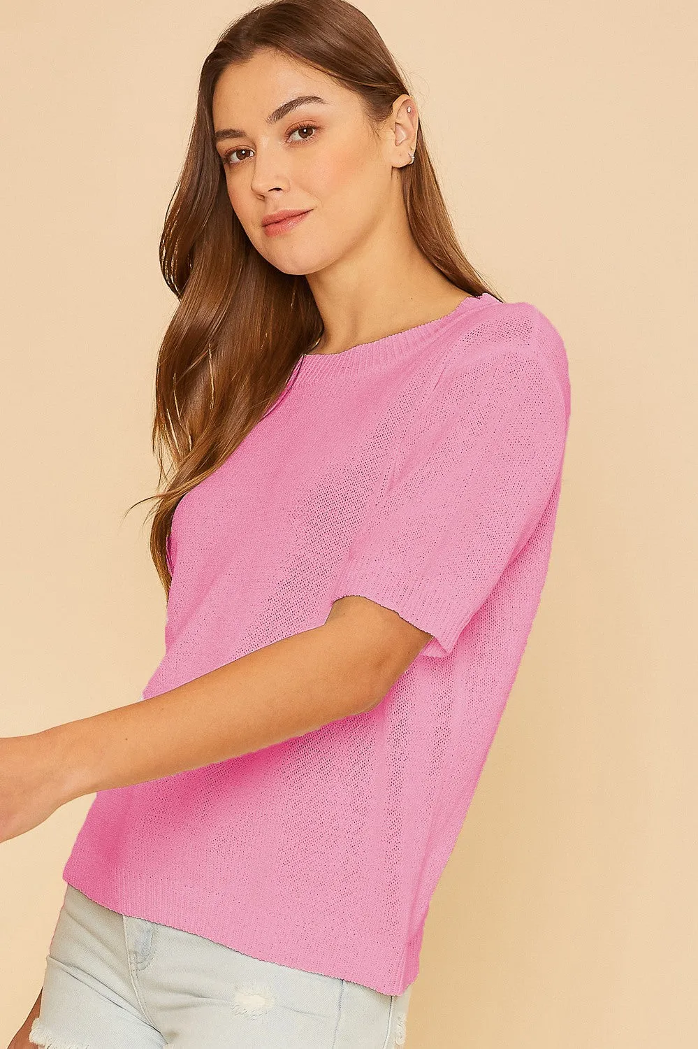 Pink Knit Short Sleeve Top sold by Pinkblush product image thumbnail 2