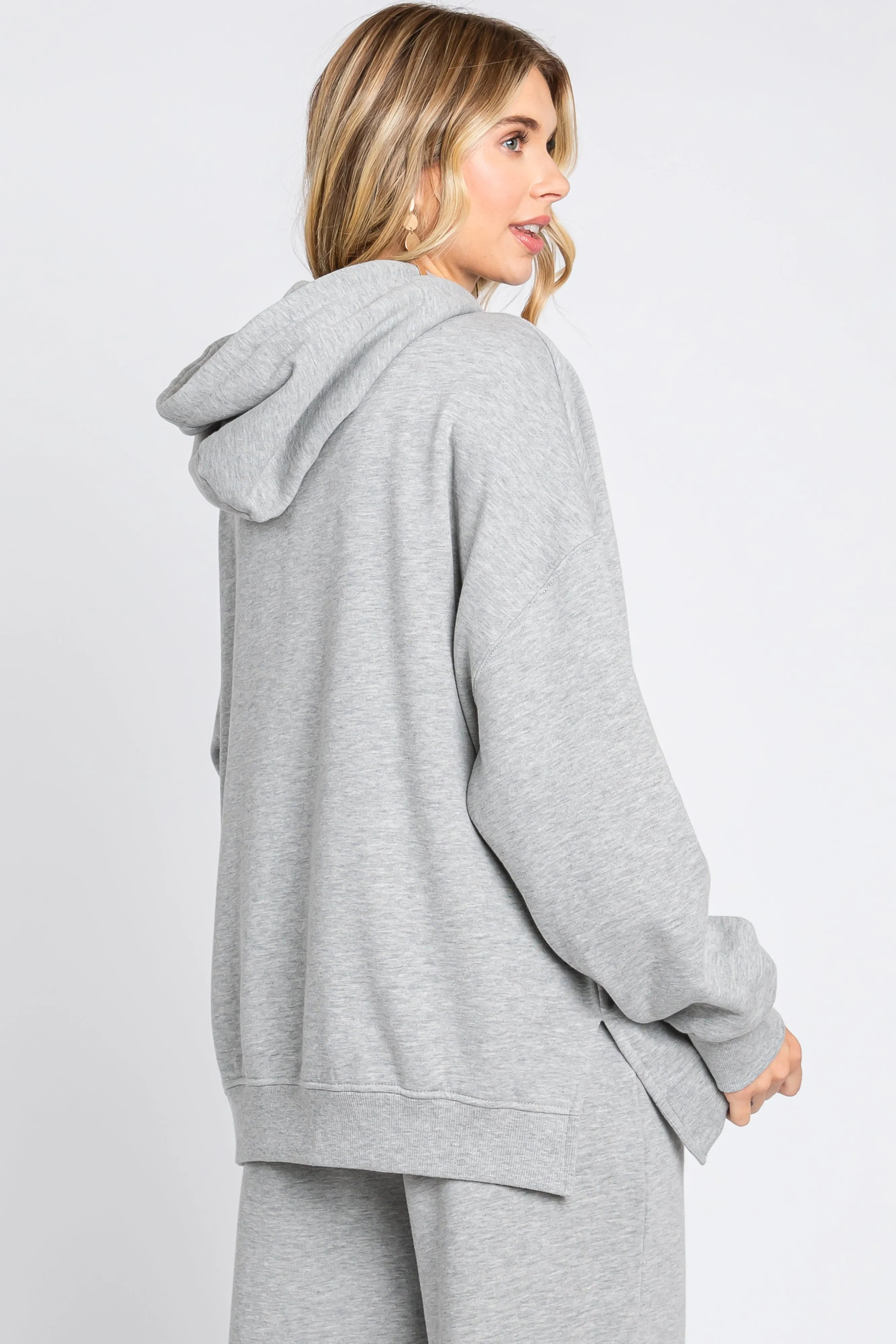 Heather Grey Drawstring Hoodie sold by Pinkblush product image thumbnail 3