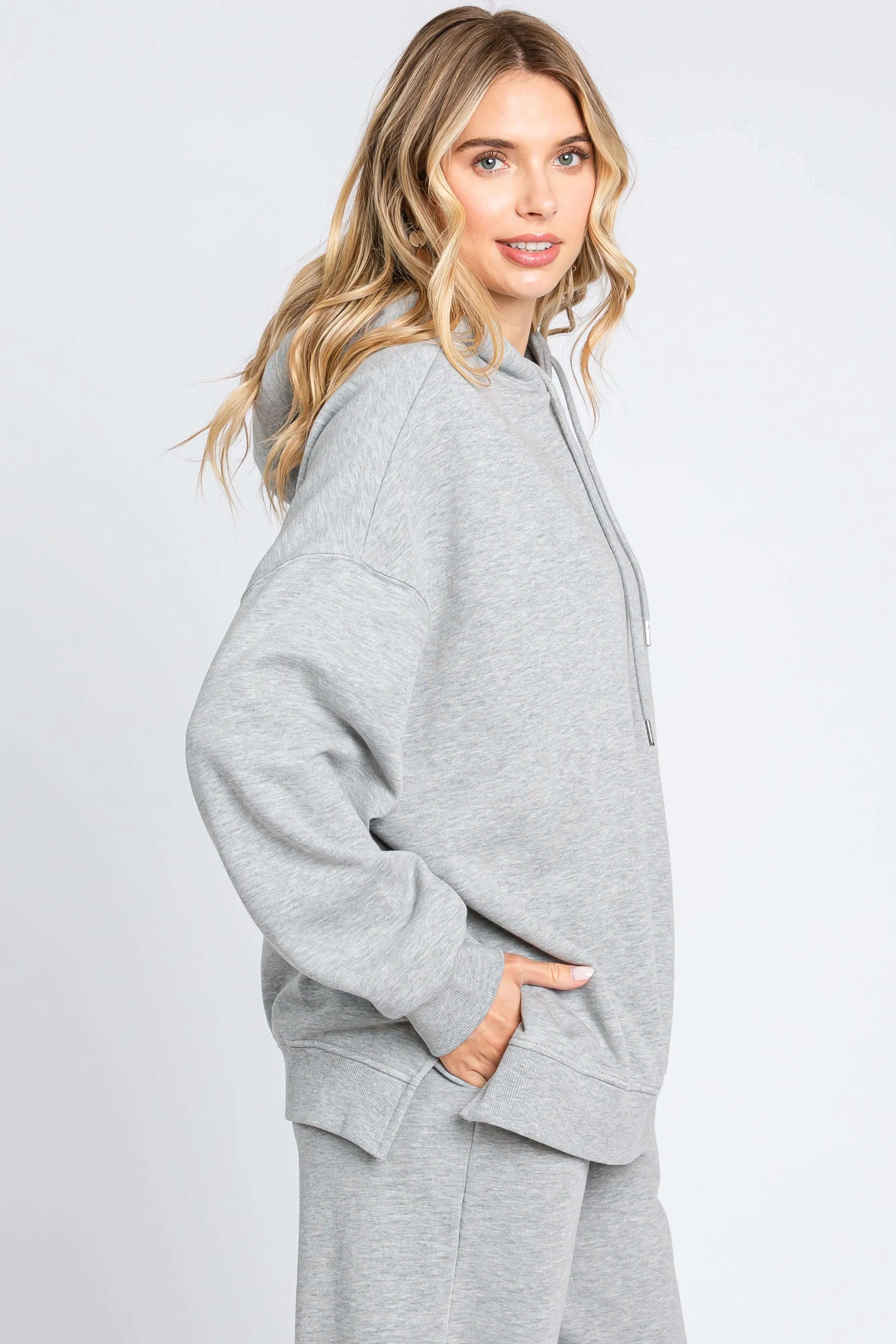 Heather Grey Drawstring Hoodie sold by Pinkblush product image thumbnail 2