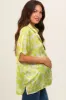 Lime Floral Button Down Maternity Blouse sold by Pinkblush
