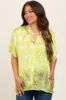 Lime Floral Button Down Maternity Blouse sold by Pinkblush