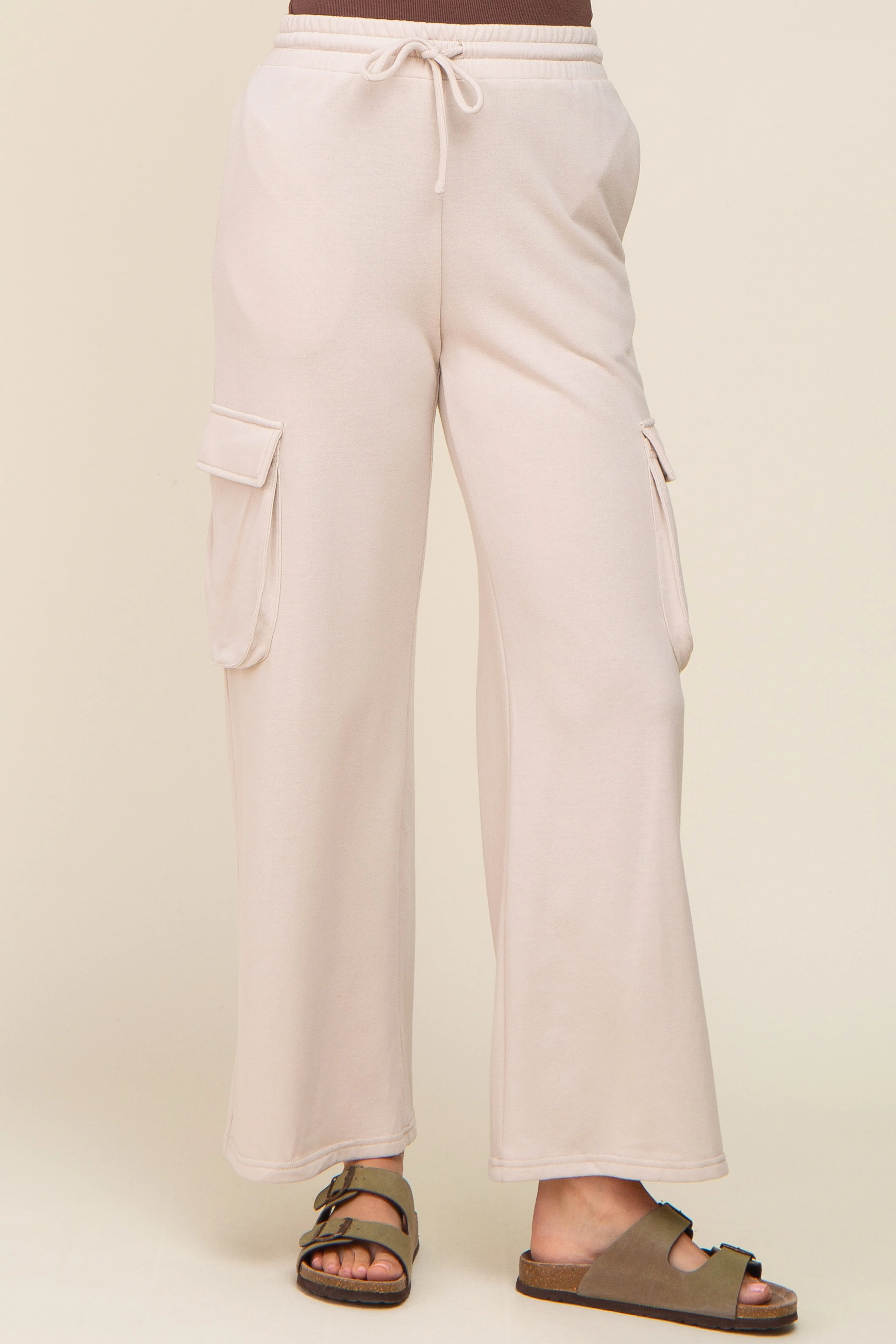 Beige Pocketed Sweatpants sold by Pinkblush product image thumbnail 2