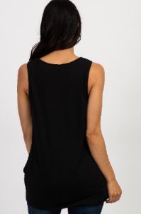 PinkBlush Black Sleeveless Knot Top sold by Pinkblush
