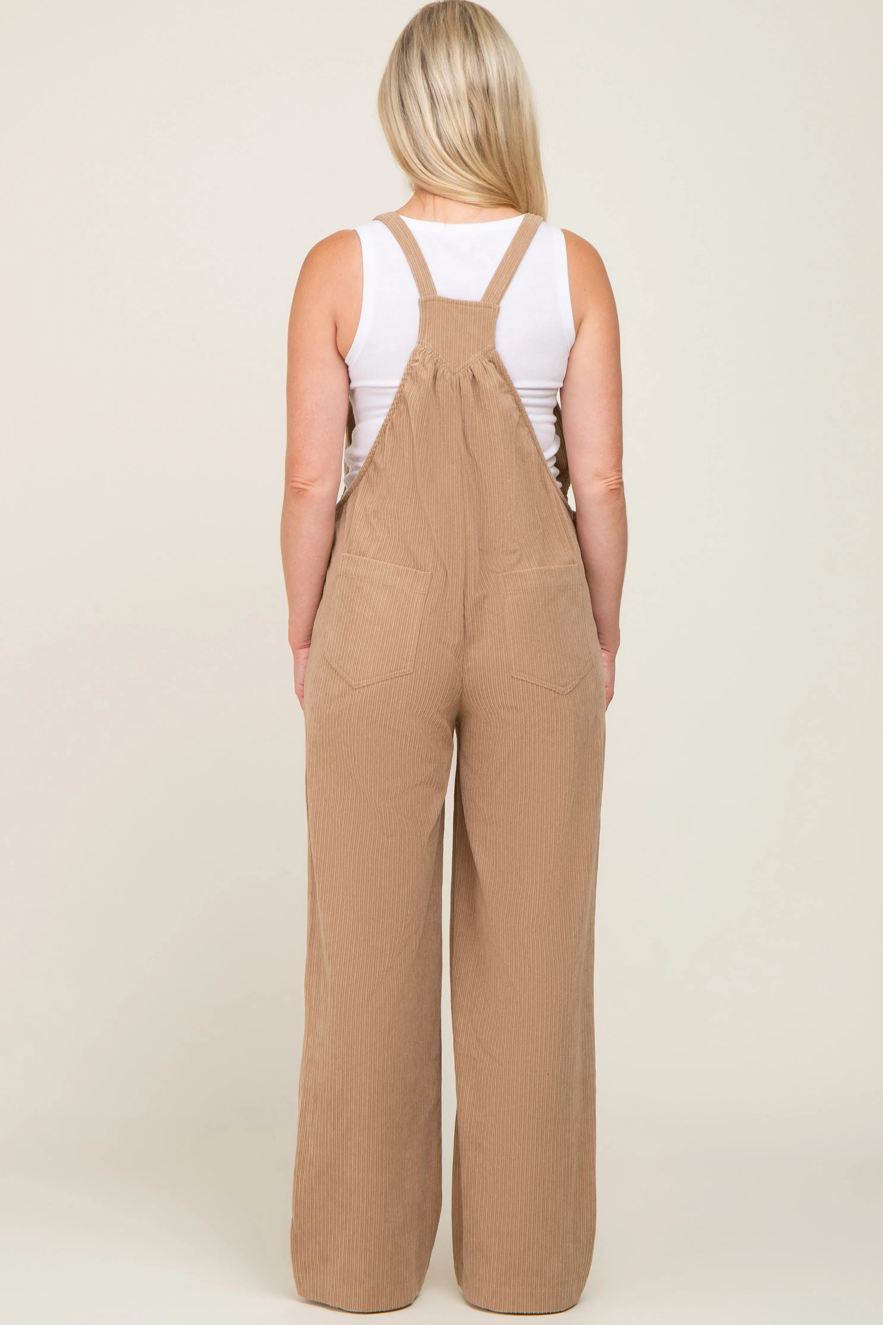 Taupe Corduroy Maternity Overalls sold by Pinkblush product image thumbnail 3