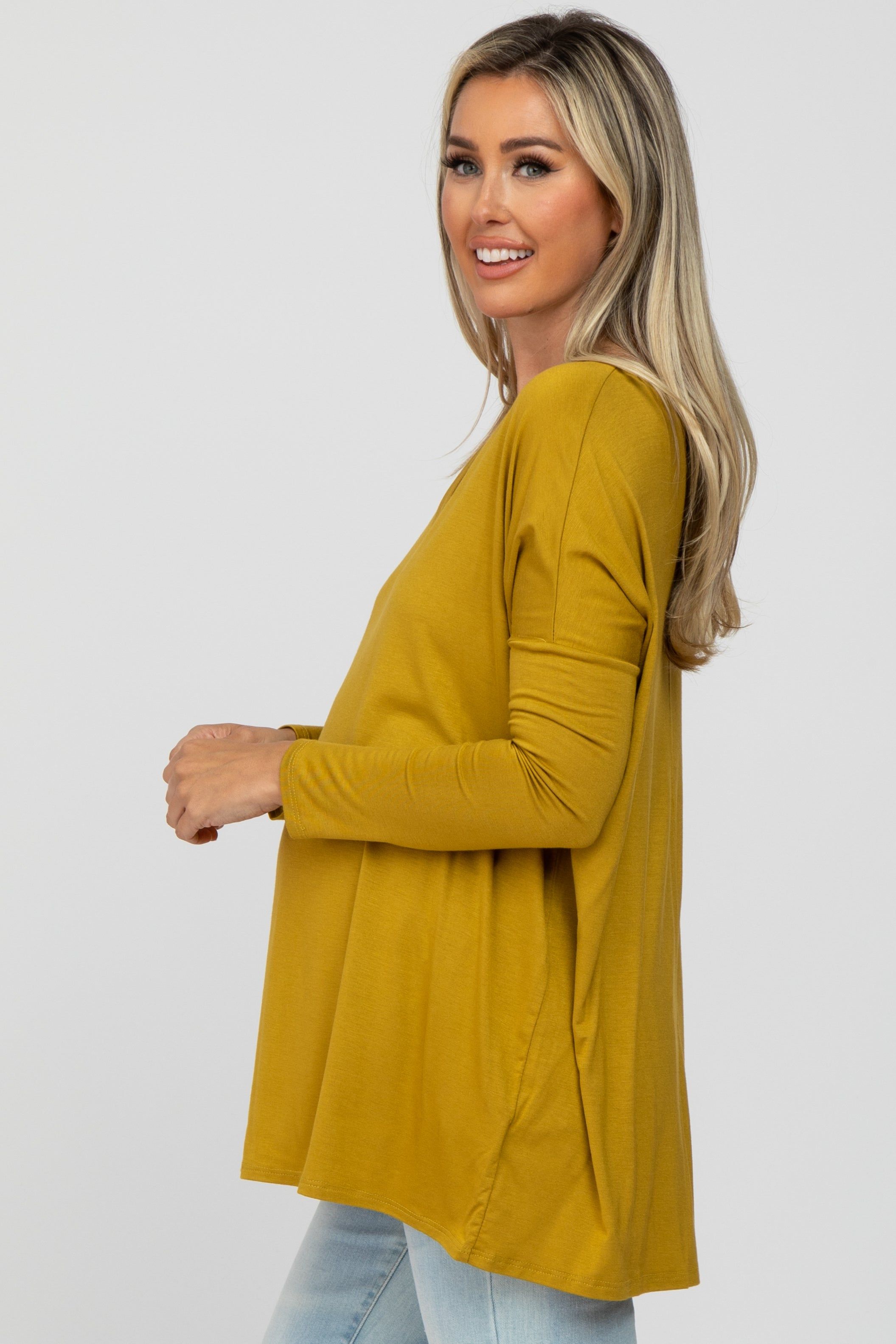 Yellow V-Neck Maternity Top sold by Pinkblush product image thumbnail 3