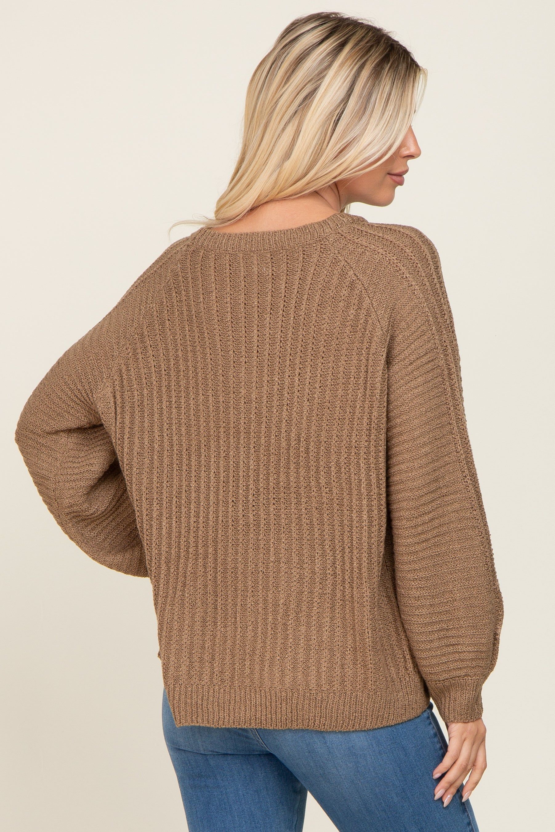 Mocha Puff Sleeve Sweater sold by Pinkblush product image thumbnail 3