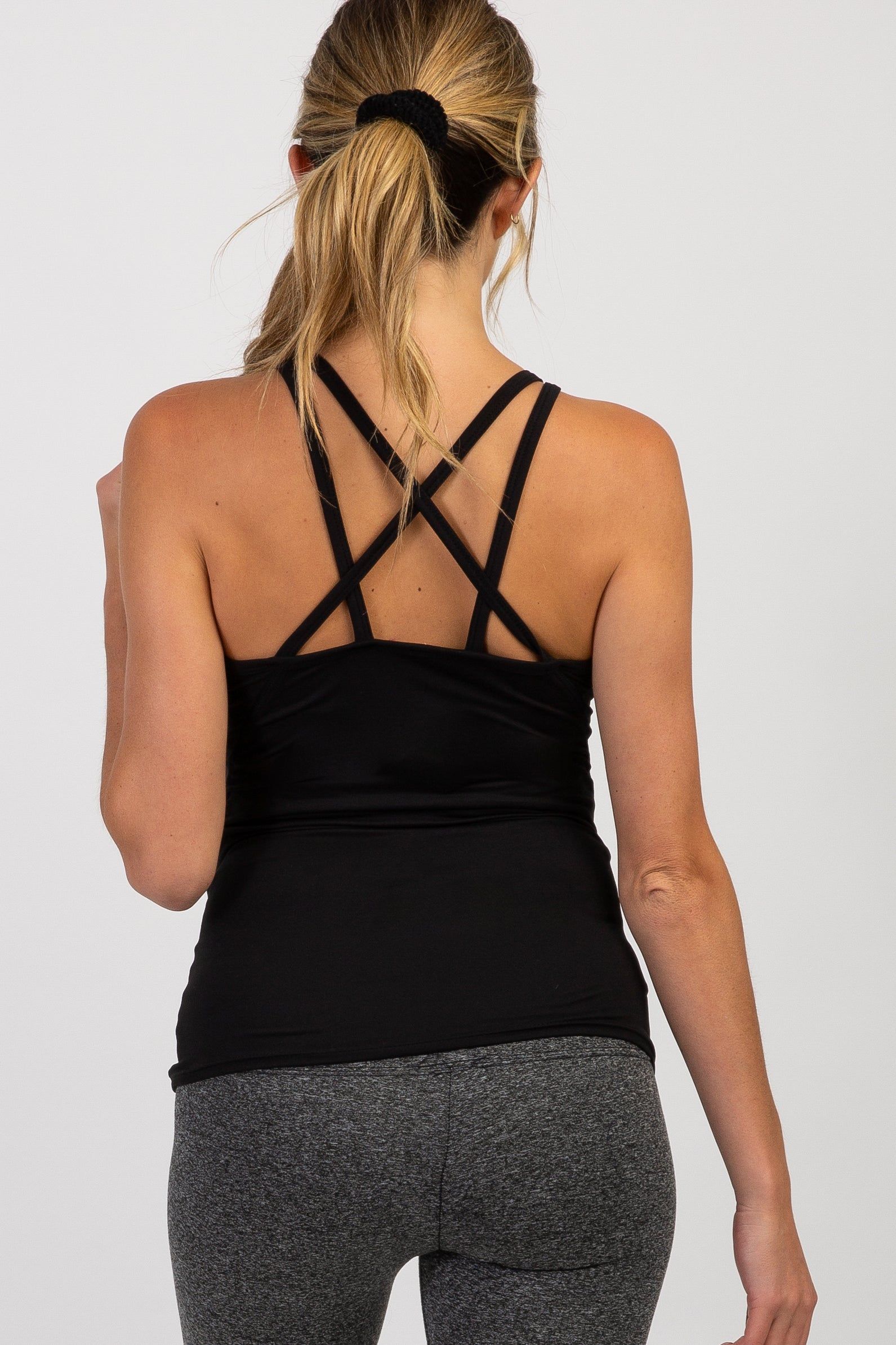 PinkBlush Black Crisscross Back Fitted Maternity Active Top sold by Pinkblush product image thumbnail 3