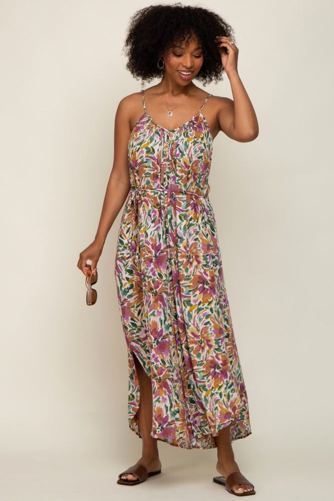 Violet Floral Sleeveless Jumpsuit sold by Pinkblush product image thumbnail 5