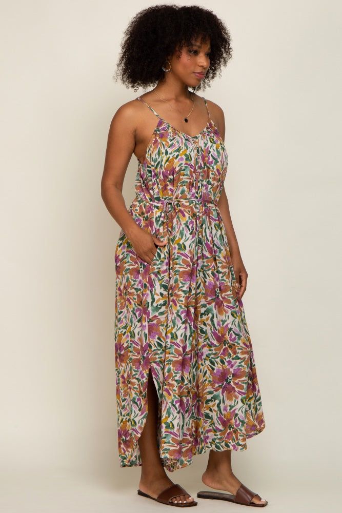 Violet Floral Sleeveless Jumpsuit sold by Pinkblush product image thumbnail 2