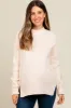 Cream Mock Neck Basic Maternity Sweater sold by Pinkblush