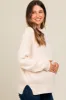 Cream Mock Neck Basic Maternity Sweater sold by Pinkblush