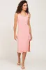 Light Pink Ribbed Back Cutout Midi Dress sold by Pinkblush