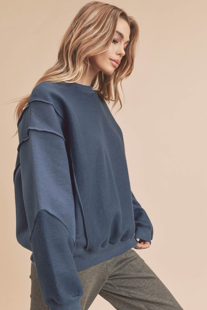 Blue Contrast Sweatshirt sold by Pinkblush product image thumbnail 3