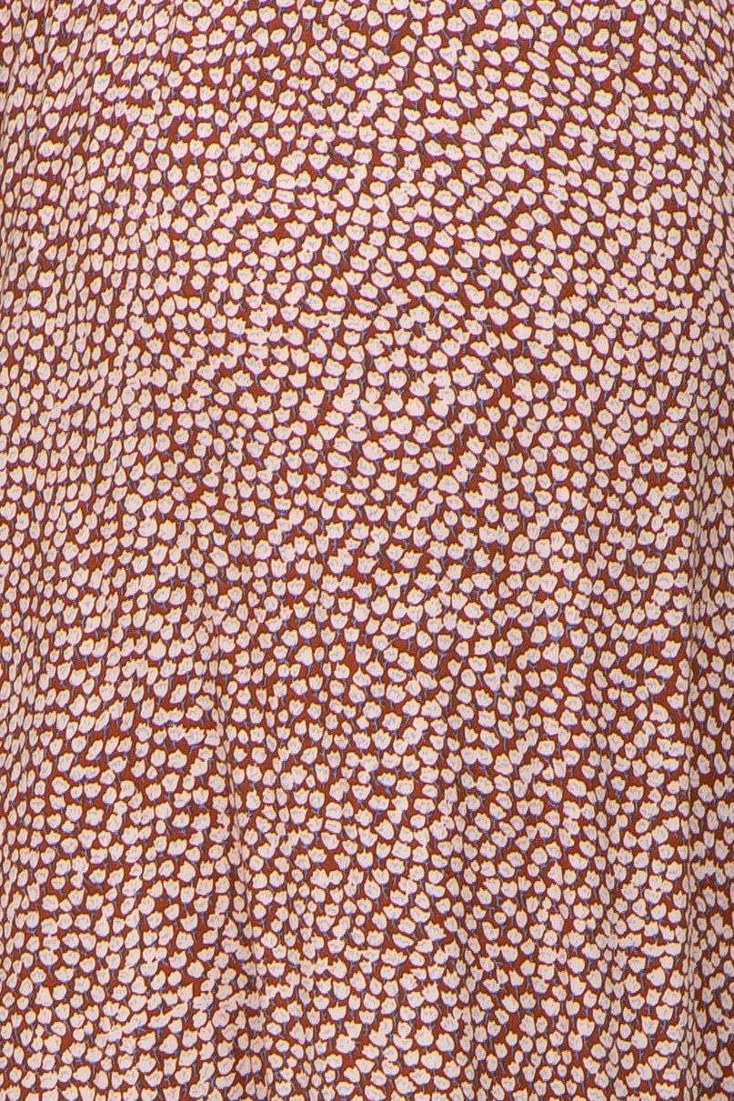 Rust Ditsy Floral Smocked 3/4 Sleeve Maternity Midi Dress sold by Pinkblush product image thumbnail 4