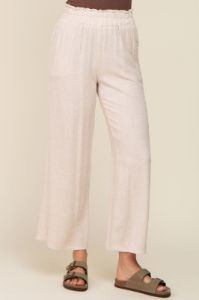 Beige Linen Wide Leg Pants sold by Pinkblush