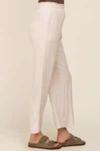 Beige Linen Wide Leg Pants sold by Pinkblush