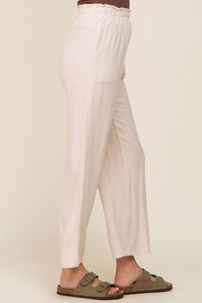 Beige Linen Wide Leg Pants sold by Pinkblush product image thumbnail 3