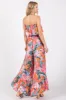 Multi Color Floral Smocked Ruffle Strapless Wide Leg Jumpsuit sold by Pinkblush