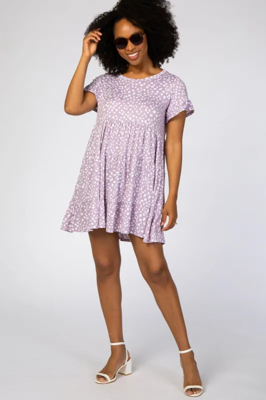Lavender Animal Print Tiered Dress sold by Pinkblush