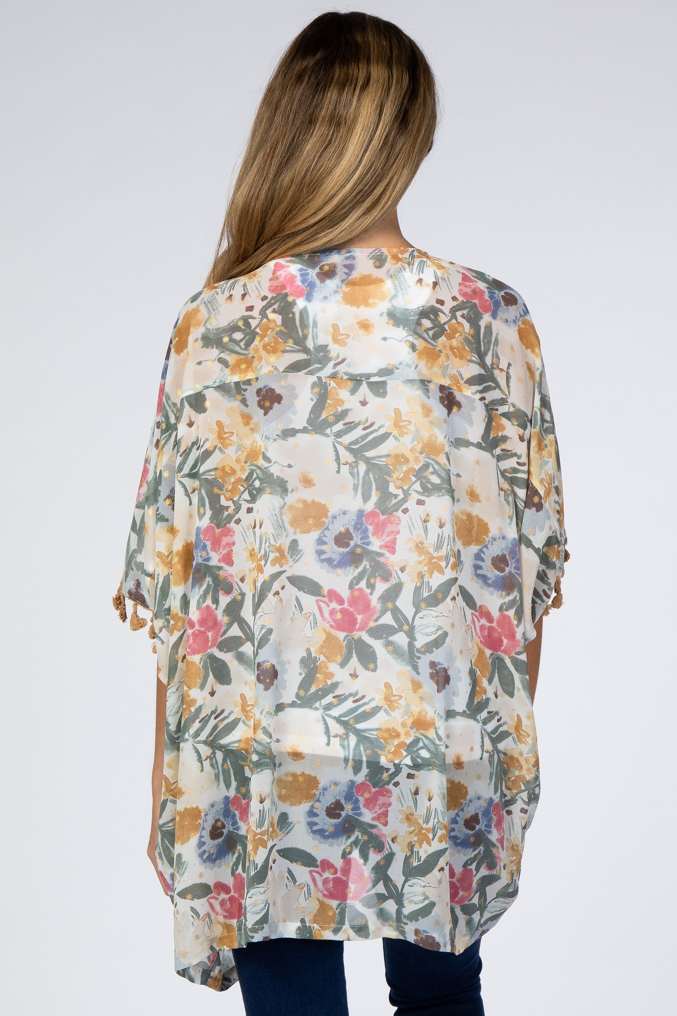 Yellow Floral Print Maternity Cover Up sold by Pinkblush product image thumbnail 3