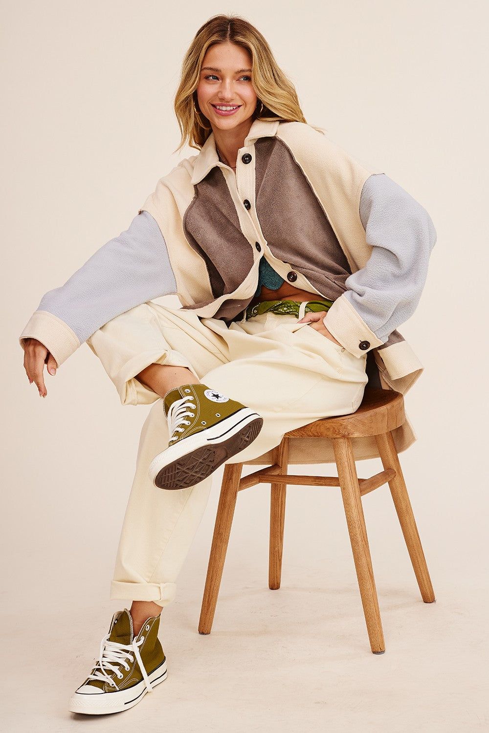 Grey Soft Touch Shacket Knit Jacket sold by Pinkblush product image thumbnail 3