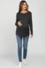 Charcoal Basic Long Sleeve Maternity Top sold by Pinkblush