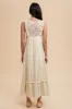 Cream Floral Lace Top Ruffle Hem Midi Dress sold by Pinkblush