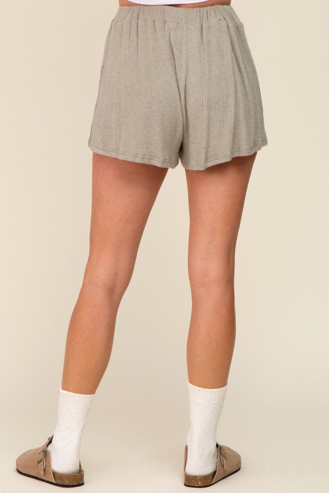 Light Olive Ribbed Soft Knit Shorts sold by Pinkblush product image thumbnail 4