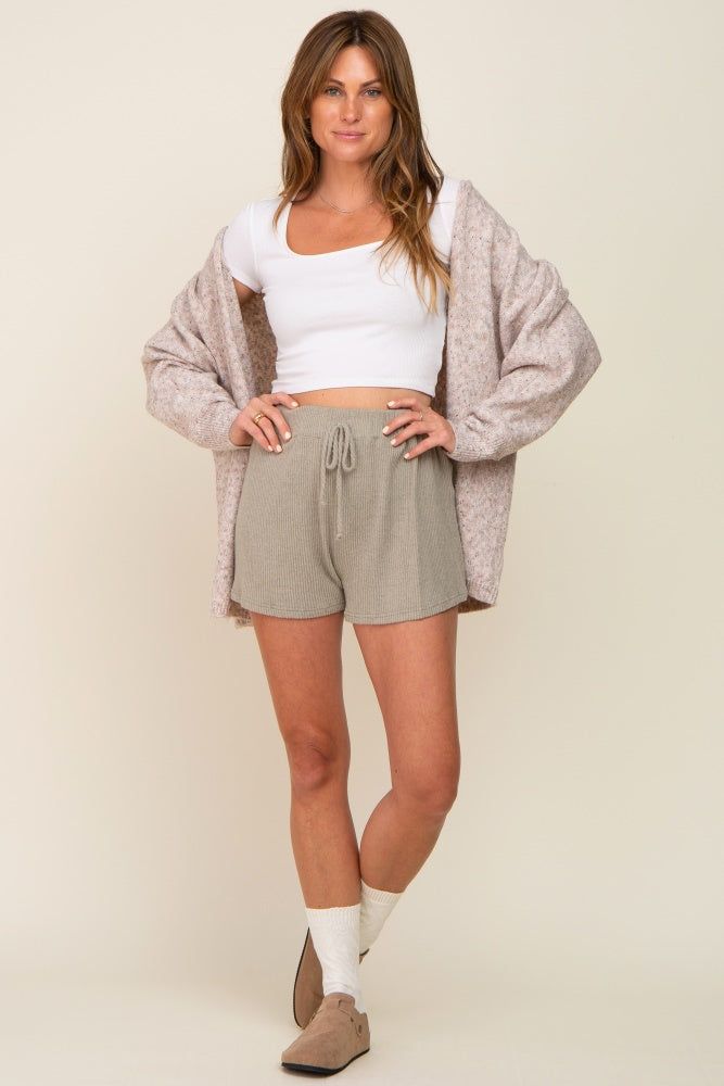 Light Olive Ribbed Soft Knit Shorts sold by Pinkblush product image thumbnail 8