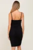 Black Ruched Mesh Square Neck Maternity Midi Dress sold by Pinkblush