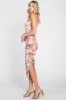Multicolor Floral Mesh Ruched Midi Dress sold by Pinkblush