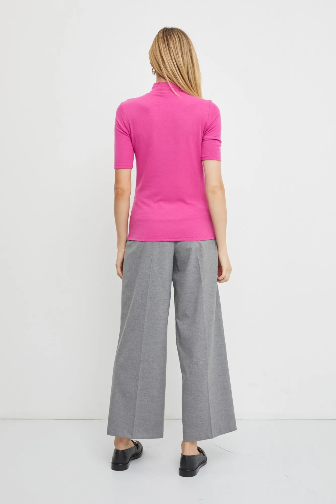 Fuchsia Short Sleeve Turtleneck Top sold by Pinkblush product image thumbnail 3