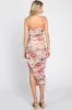Multicolor Floral Mesh Ruched Midi Dress sold by Pinkblush