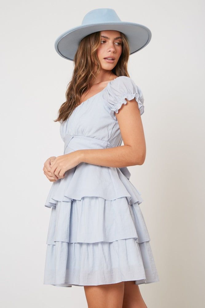 Baby Blue Flounce Tiered Dress sold by Pinkblush product image thumbnail 2