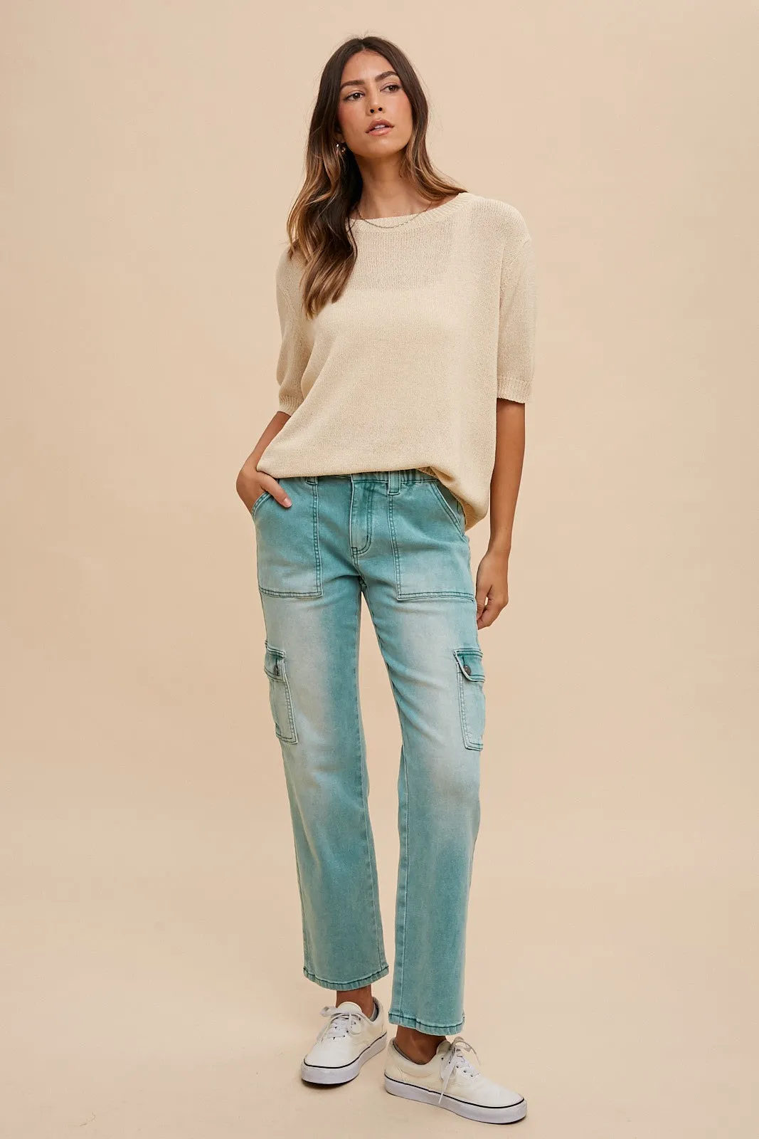 Beige Knit Short Sleeve Top sold by Pinkblush product image thumbnail 4