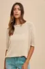 Beige Knit Short Sleeve Top sold by Pinkblush