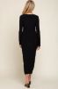Black Square Neck Fitted Long Sleeve Maternity Maxi Dress sold by Pinkblush