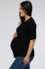 Black Basic Short Sleeve Maternity Tee sold by Pinkblush